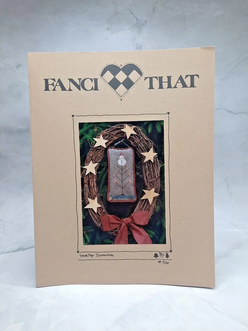 Fanci That Counted Cross Stitch Pattern Tree Top Snowman Vintage